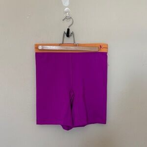 Danskin Now Purple Bike Shorts with Orange Waistband